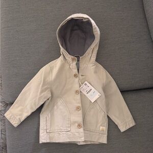 Zara Kids Hooded Jacket in Light Beige